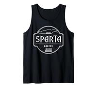 Esparta Grecia Ciudad Viaje Montaña Emblema Camiseta sin Mangas