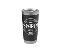 Esparta Grecia Ciudad Viaje Montaña Emblema Vaso térmico de acero inoxidable de doble pared