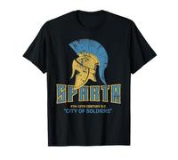 Esparta, Grecia - Vintage Grunge Casco Ciudad de Soldados Camiseta