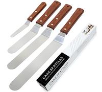 Espátula angular de 4 piezas para tartas, de acero inoxidable, pequeña y larga, juego de paletas de repostería profesional, paleta de ángulos alta, espátula para pastelería, espátula para pastelerías