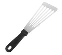 Espátula de Acero Inoxidable para Freír Mango Pp, Negra | Uso en Cocina y Horneado, para Filetes y Snacks, Acabado Esmerilado, Agarre Cómodo, Práctica