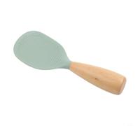 Espátula de Cocina de Silicona y para madera Natural, Cuchara para Arroz que se Mantiene de Pie, Sin BPA, Segura para Utensilios No Rayables, Uso Diario, 21x7.5 cm(Green)