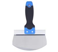 Espátula de de acero inoxidable, espátula redonda para masilla, ligera, duradera, suave, antideslizante, agarre suave para paneles de yeso, yesero, pintor, PP y acero inoxidable