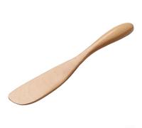 Espátula de madera natural para untar mantequilla y frutas, herramienta de madera de borde liso para queso, gelatina, sándwich, diseño compacto de 16,5 cm para cocina (marrón)