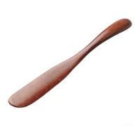 Espátula de madera natural para untar mantequilla y frutas, herramienta de madera de borde liso para queso, gelatina, sándwich, diseño compacto de 16,5 cm para cocina (marrón oscuro)