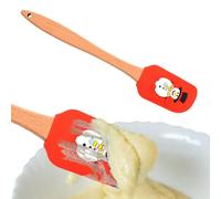 Espátula de Navidad en forma de muñeco de nieve, espátula de silicona de Navidad, raspador de silicona integrado con mango de madera, mezcla de galletas para hornear, raspador de sartén lindo de
