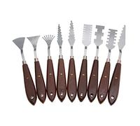 Espátula de pintura, 9 piezas de diferentes formas Paleta de mango de madera profesional Espátula Conjunto de raspador de mezcla para artista, pintura al óleo, pintura acrílica