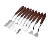Espátula de Pintura de 9 Piezas, Juego de Raspadores de Mezcla de Pintura de Espátula Profesional, Cuchillos de Paleta con de Madera, Cuchillo de Pintura Al óleo