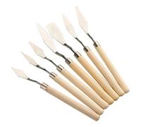 Espátula de pintura, espátula de pintura acrílica,Set 7 Espátulas de Palet - Herramientas de dibujo portátiles Pintura al óleo, espátula artificial con mango de madera Mezcla de colores