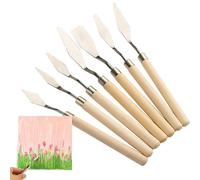 espátula de pintura para pintura acrílica, espátula de arte | Juego de 7 herramientas de pintura acrílica | Herramientas de pintura portátiles para pintura al óleo, espátula artística con mango de mad