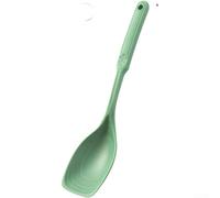 Espátula de silicona 2 en 1 resistente al calor para cocinar y servir, material con mango ergonómico y agujero para colgar, utensilio de cocina multifuncional fácil de limpiar (verde)