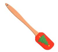 Espátula de silicona con mango de madera, espátula de muñeco de nieve de Navidad,Raspador de silicona Raspador integrado con mango de madera | Mezcla de galletas para hornear, raspador de sartén lindo