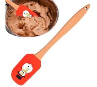 Espátula de silicona de Navidad | Espátula de mantequilla de crema de Navidad con mango de madera, mezcla de galletas para hornear, raspador de sartén, utensilios de cocina de Navidad para cocina