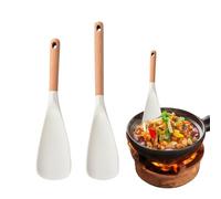 Espátula de silicona para cocinar, 2 espátulas antiadherentes con mango de madera | Cucharón de cocina | Para el hogar, barbacoa, cocinar, panqueques, asar, hornear, cocinar, servir, mezclar