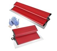 Espátula de superficie de 40 cm y 25 cm, hoja de acero inoxidable, herramienta de espátula con mango ergonómico en Z para grandes áreas de trabajo, decoración de pared