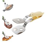 Espátula Doble para Huevos 2 en 1,Pinzas de cocina,volteador de buffet de acero inoxidable,Abrazadera de Parrilla,Pinza Pala Antideslizante para Tortitas Filetón Tortilla Tostadas Desayuno (Amarillo)