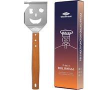 Espátula para barbacoa 7 en 1 con raspador, 43 cm de largo, Funcionalidad de conjunto de herramientas de parrilla incorporada. Más eficiente y más divertido. Regalos perfectos para hombres.