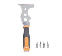Espátula para Masilla 16 en 1, Raspador de Pintura de Acero Inoxidable con Puntas de Destornillador, Herramienta Multifuncional para Pintores para Cincel, Extracción de Clavos,