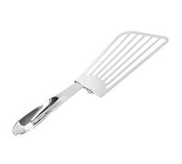 Espátula para pescado, volteador ranurado de acero inoxidable de 12,6 pulgadas, herramienta de cocina ranurada para filete, hamburguesa, pescado, para voltear pescado, huevos,