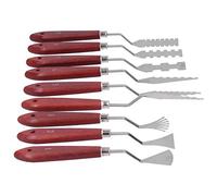 Espátula para Pintura Al óleo con de Madera, Espátula para Mezclar Acrílico con Hoja de Acero Inoxidable Duradera, Mano de Obra Fina, Amplia Gama de Flexibilidad, 9 Uds.