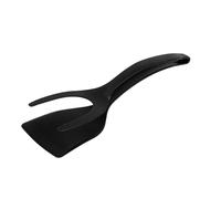 Espátula Resistente a Altas Temperaturas, Antiadherente, 2 en 1, Herramienta de Cocina para Freír, Girar, Cortar, Huevos, Tortitas, Carne con Bordes Inclinados (Negro)