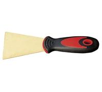 Espátula rígida bimaterial 65 mm, ideal para trabajos de albañilería y revestimientos, proporciona durabilidad y flexibilidad.