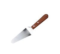 Espátula triangular para cocinar pizza, 5,5 cm de ancho, corte plano inclinado de acero inoxidable con mango de madera