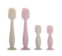 Espátulas de crema para pañales para bebé, paquete de 4 aplicadores de pasta de glúteos, crema de pañales, esenciales para recién nacidos, 2 tamaños grandes y 2 mini (rosa, caqui)