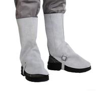 Espátulas de cuero resistentes al calor para soldar hechas de cuero vacuno para proteger la parte inferior de las piernas y las botas contra chispas de metal y exposición térmica intensa (blanco