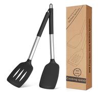 Espátulas de Silicona para Cocina, Utensilios de Cocina-Lengua y Pinza Antiadherente Antirrayas, Resistente al Calor 220°Cpara Hornear, Parrilla y Freír