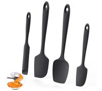 Espátulas de silicona resistentes al calor de 600ºF, raspador flexible de silicona de grado alimenticio, utensilios de cocina para mezclar con punta de mango resistente mejorada para utensilios de