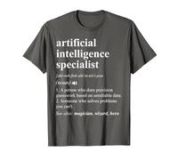 Especialista en Inteligencia Artificial Diccionario Divertido Camiseta, Hombre, Asfalto, 4XL
