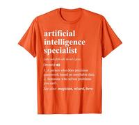 Especialista en Inteligencia Artificial Diccionario Divertido Camiseta, Hombre, Naranja, M