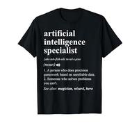 Especialista en Inteligencia Artificial Diccionario Divertido Camiseta, Hombre, Negro, XL