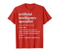 Especialista en Inteligencia Artificial Diccionario Divertido Camiseta, Hombre, Rojo, M