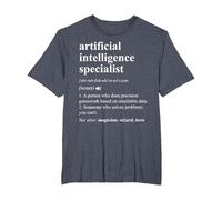 Especialista en Inteligencia Artificial Diccionario Divertido Camiseta, Hombre Tallas Grandes, Azul Jaspeado, 6X Alto