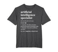 Especialista en Inteligencia Artificial Diccionario Divertido Camiseta, Hombre Tallas Grandes, Jaspeado Oscuro, 5X Alto