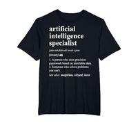 Especialista en Inteligencia Artificial Diccionario Divertido Camiseta, Hombre Tallas Grandes, Negro, 5X Alto