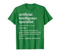 Especialista en Inteligencia Artificial Diccionario Divertido Camiseta, Hombre, Verde Kelly, M