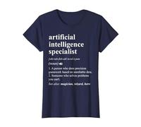 Especialista en Inteligencia Artificial Diccionario Divertido Camiseta, Mujer, Azul Marino, XS