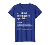 Especialista en Inteligencia Artificial Diccionario Divertido Camiseta, Mujer, Azul Real, M