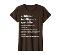 Especialista en Inteligencia Artificial Diccionario Divertido Camiseta, Mujer, Marrón, M