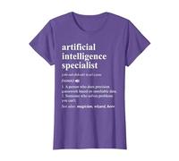 Especialista en Inteligencia Artificial Diccionario Divertido Camiseta, Mujer, Morado Jaspeado, XS