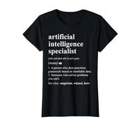Especialista en Inteligencia Artificial Diccionario Divertido Camiseta, Mujer, Negro, 3XL
