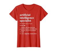 Especialista en Inteligencia Artificial Diccionario Divertido Camiseta, Mujer, Rojo, XXL