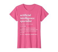 Especialista en Inteligencia Artificial Diccionario Divertido Camiseta, Mujer, Rosa Jaspeado, XL