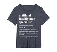 Especialista en Inteligencia Artificial Diccionario Divertido Camiseta, Mujer Tallas Grandes, Azul Jaspeado, 5XL Grande