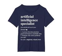 Especialista en Inteligencia Artificial Diccionario Divertido Camiseta, Mujer Tallas Grandes, Azul Marino, 4XL Grande