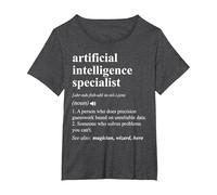 Especialista en Inteligencia Artificial Diccionario Divertido Camiseta, Mujer Tallas Grandes, Jaspeado Oscuro, 2XL Grande