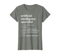 Especialista en Inteligencia Artificial Diccionario Divertido Camiseta, Mujer, Verde Militar Jaspeado, XS